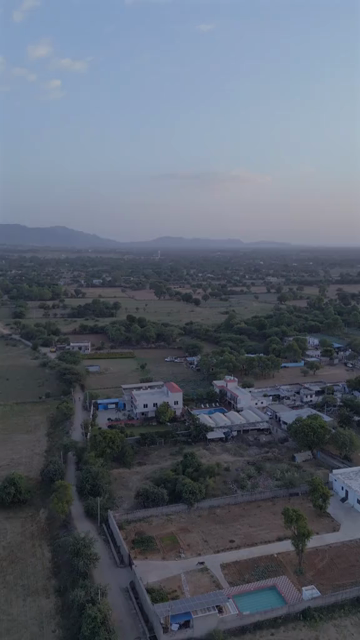 Vertical Aerial View of Rural Pushkar and Aravalli Hills, Rajasthan, India