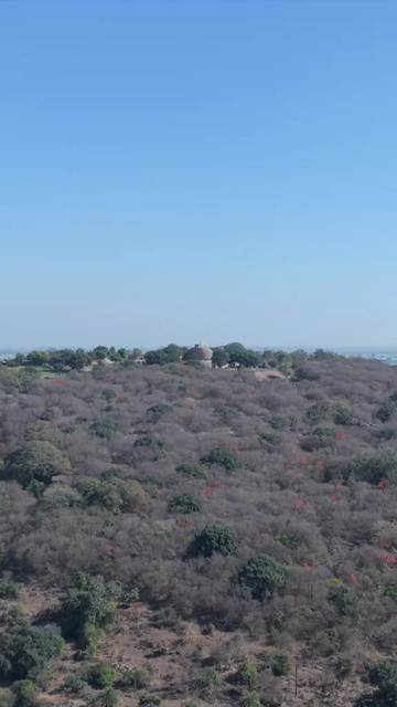 Vertical Aerial View of Sanchi Stupa Madhya Pradesh India