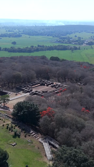Vertical Aerial View of Sanchi Stupa Madhya Pradesh India