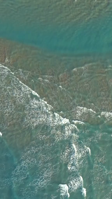 Vertical Aerial View of Sandbar and Coastal Waters at Dhanushkodi Tamil Nadu India
