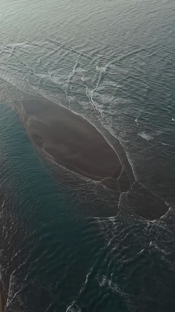 Vertical Aerial View of Sandbar and Coastal Waters at Dhanushkodi Tamil Nadu India