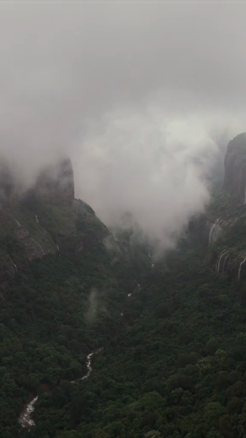 Vertical Aerial View of Savlya Ghat Waterfalls and Sahyadri Mountains Maharashtra India
