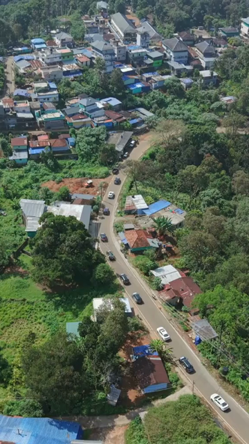 Vertical Aerial View of Scenic Mountain Roads and Tea Plantations in Munnar Kerala India