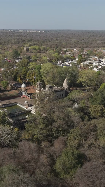 Vertical Aerial View of Scindia Chhatris Shivpuri Madhya Pradesh India
