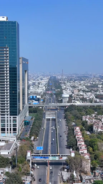 Vertical Aerial View of Sector 16 Noida Cityscape Uttar Pradesh India