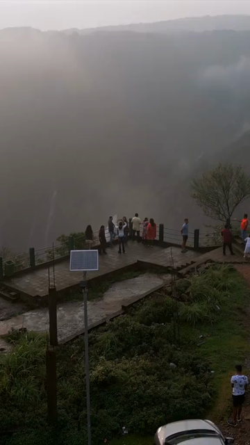 Vertical Aerial View of Seven Sisters Waterfall, Meghalaya, India