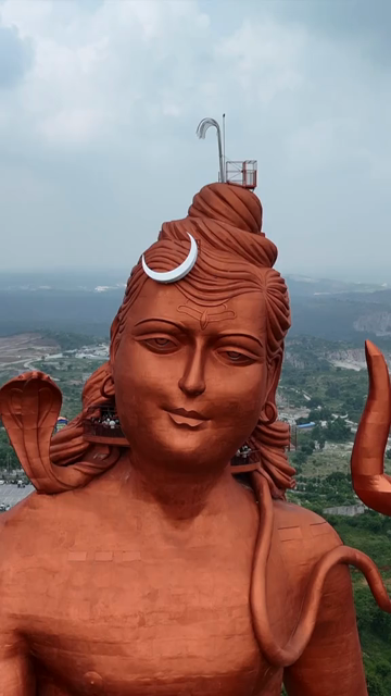 Vertical Aerial View of Shiva Statue Nathdwara Rajasthan India
