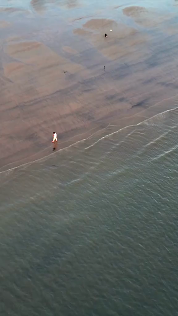Vertical Aerial View of Shoreline in Rann of Kutch Gujarat India