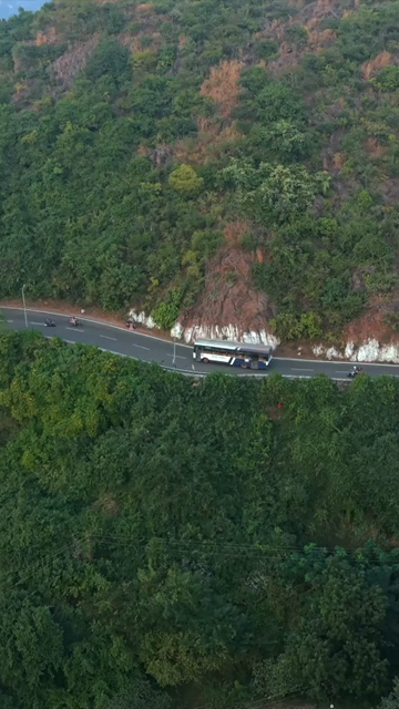 Vertical Aerial View of Simhachalam Hill Road Visakhapatnam India