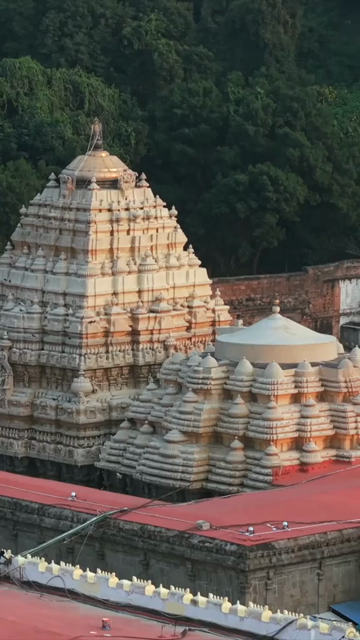 Vertical Aerial View of Simhachalam Temple Visakhapatnam India