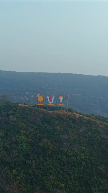 Vertical Aerial View of Simhachalam Temple Visakhapatnam India