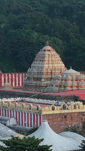 Vertical Aerial View of Simhachalam Temple Visakhapatnam India