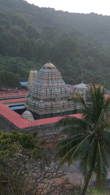 Vertical Aerial View of Simhachalam Temple Visakhapatnam India