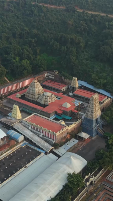 Vertical Aerial View of Simhachalam Temple Visakhapatnam India