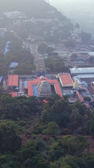 Vertical Aerial View of Simhachalam Temple Visakhapatnam India