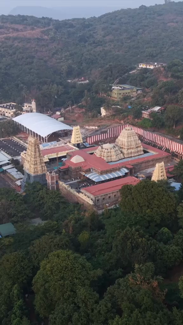 Vertical Aerial View of Simhachalam Temple Visakhapatnam India