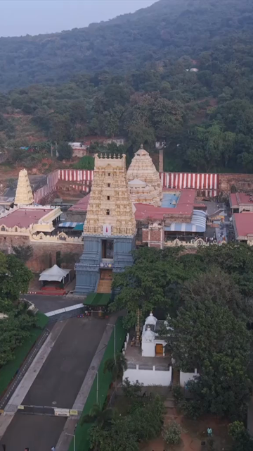 Vertical Aerial View of Simhachalam Temple Visakhapatnam India