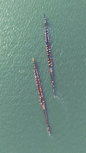 Vertical Aerial View of Snake Boat Race in Kochi Kerala India
