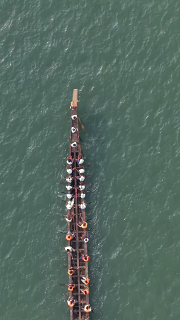 Vertical Aerial View of Snake Boat Race in Kochi Kerala India