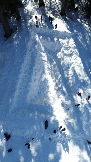 Vertical Aerial View of Snow Covered Solang Valley Near Manali, India
