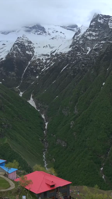 Vertical Aerial View of Snow Covered Mountains in Ladakh