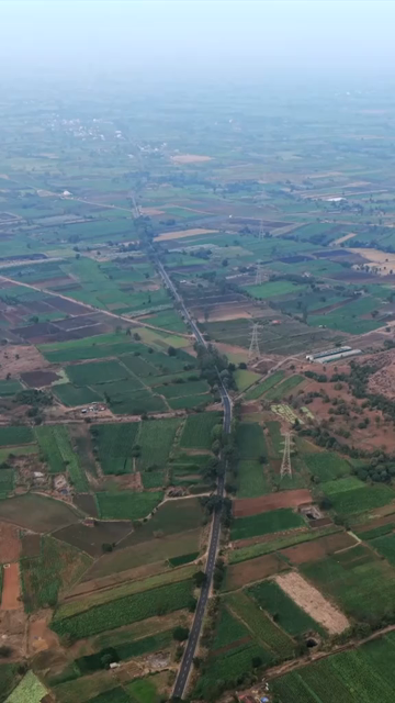 Vertical Aerial View of South Goa Countryside and Agricultural Fields Goa India