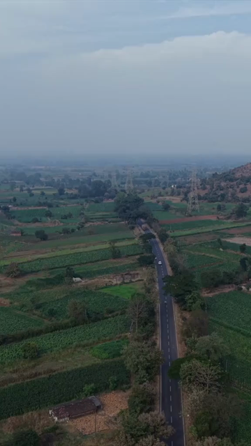 Vertical Aerial View of South Goa Countryside and Agricultural Fields Goa India