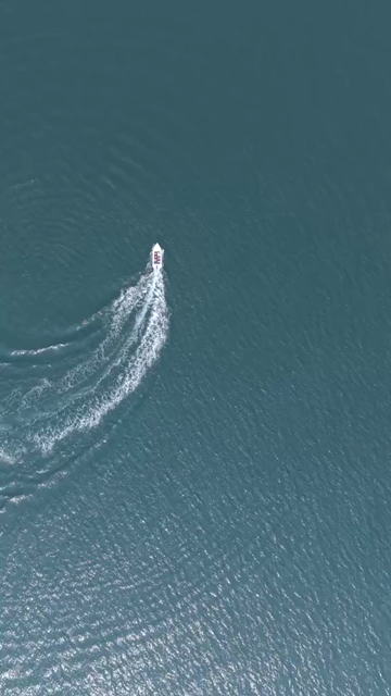 Vertical Aerial View of Speedboat at Vizag Beach India