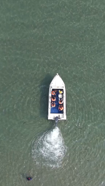 Vertical Aerial View of Speedboat at Vizag Beach India