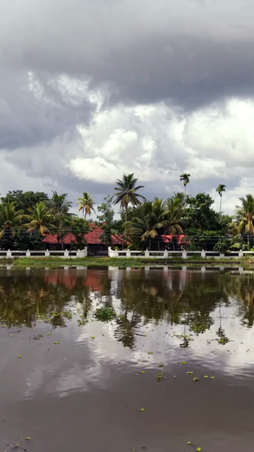 Vertical Aerial View of St. Mary’s Forane Church and Kerala Backwaters Pulinkunnu India