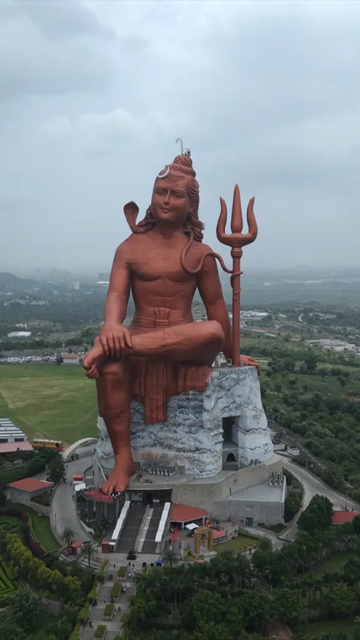 Vertical Aerial Drone View of Statue of Belief Nathdwara Rajasthan