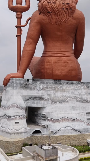 Vertical Aerial Drone View of Statue of Belief Nathdwara Rajasthan