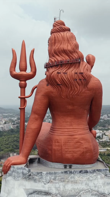 Vertical Aerial Drone View of Statue of Belief Nathdwara Rajasthan