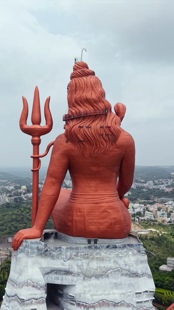Vertical Aerial Drone View of Statue of Belief Nathdwara Rajasthan
