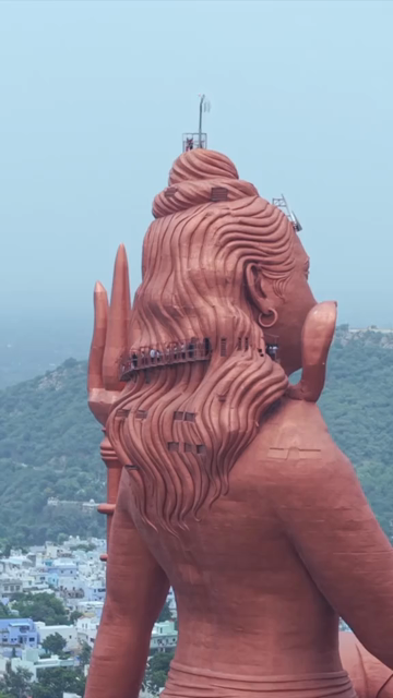 Vertical Aerial Drone View of Statue of Belief Nathdwara Rajasthan