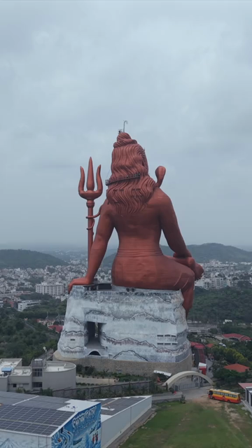 Vertical Aerial Drone View of Statue of Belief Nathdwara Rajasthan