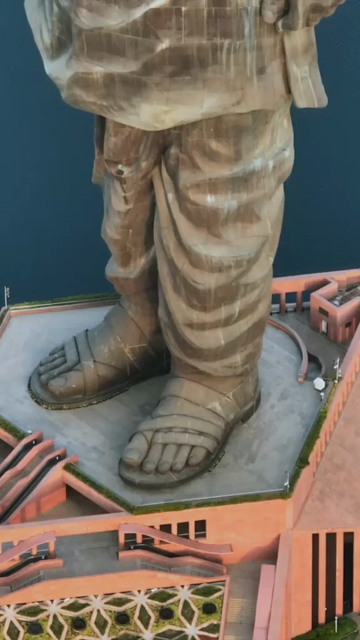 Vertical Aerial View of Statue of Unity and Narmada River Gujarat