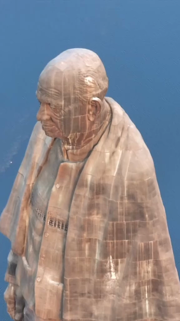 Vertical Aerial View of Statue of Unity and Narmada River Gujarat
