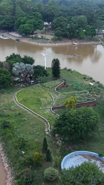 Vertical Aerial View of Sukhna Lake and Chandigarh Cityscape in India
