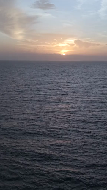Vertical Aerial View of Sunset Over Arabian Sea Kerala India