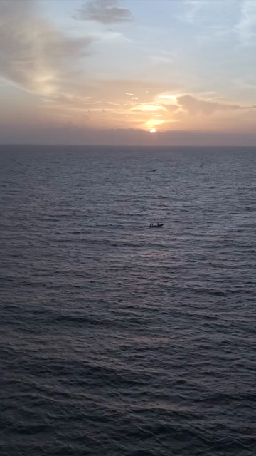 Vertical Aerial View of Sunset Over Arabian Sea Kerala India