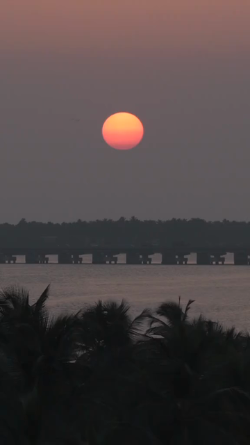 Vertical Aerial View of Sunset Over Honnavar Karnataka India