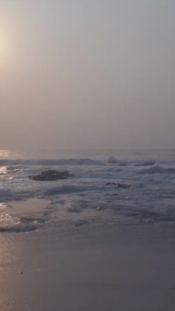 Vertical Aerial View of Sunset Over Yarada Beach in Visakhapatnam India
