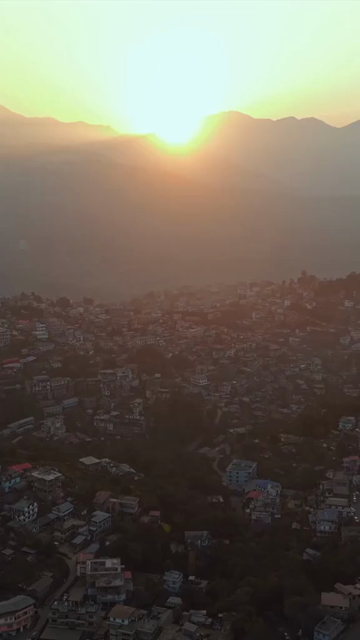 Vertical Aerial View of Sunset in Kohima City Nagaland India
