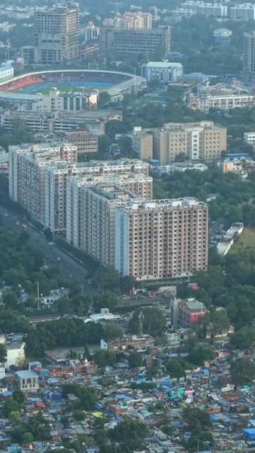 Vertical Aerial View of TT Nagar Stadium and Urban Skyline, Bhopal, Madhya Pradesh