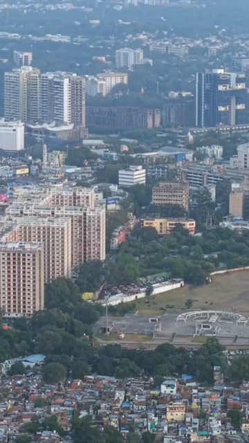 Vertical Aerial View of TT Nagar Stadium and Urban Skyline, Bhopal, Madhya Pradesh