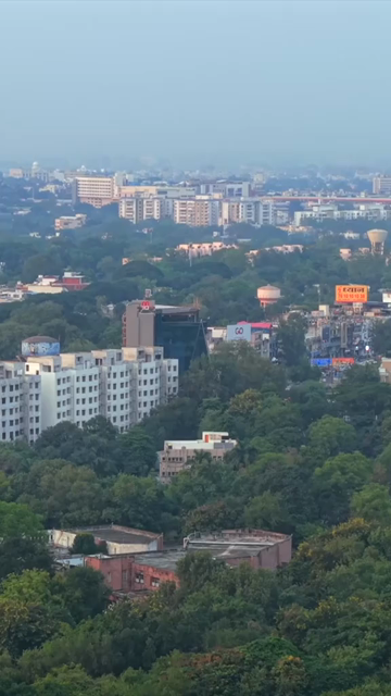 Vertical Aerial View of TT Nagar Stadium and Urban Skyline, Bhopal, Madhya Pradesh