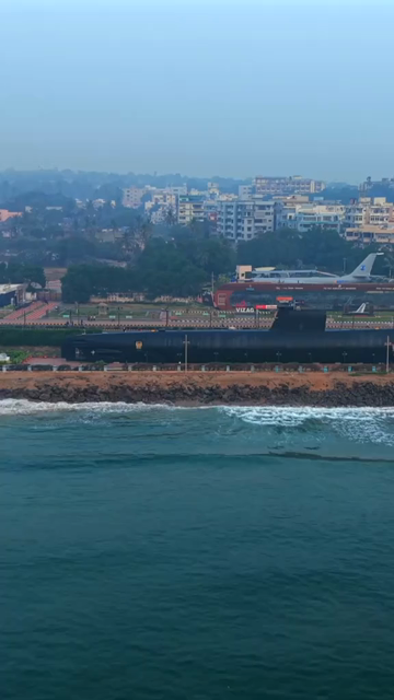 Vertical Aerial View of TU-142 Aircraft Museum RK Beach Visakhapatnam India