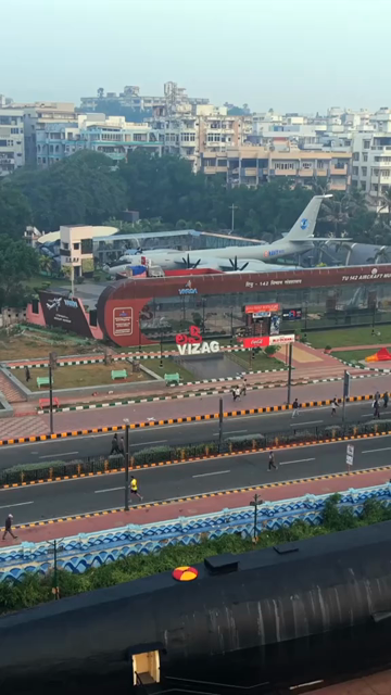 Vertical Aerial View of TU-142 Aircraft Museum RK Beach Visakhapatnam India