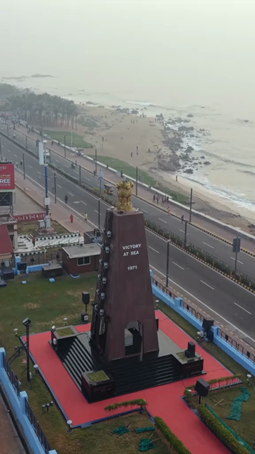 Vertical Aerial View of TU-142 Aircraft Museum RK Beach Visakhapatnam India